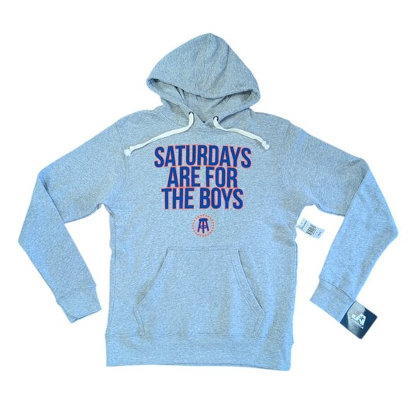 Barstool Sports Hoodie Saturdays Are For The Boys Sweatshirt Gray Blue Orange - Picture 1 of 6